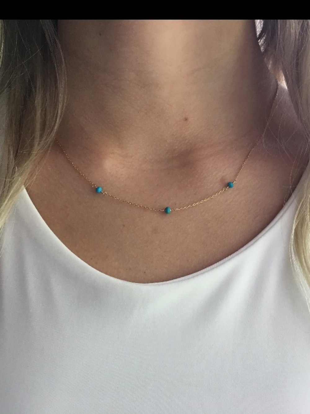 Gold Tone Turquoise Necklace